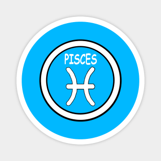 Pisces, white circle, transparent background Magnet